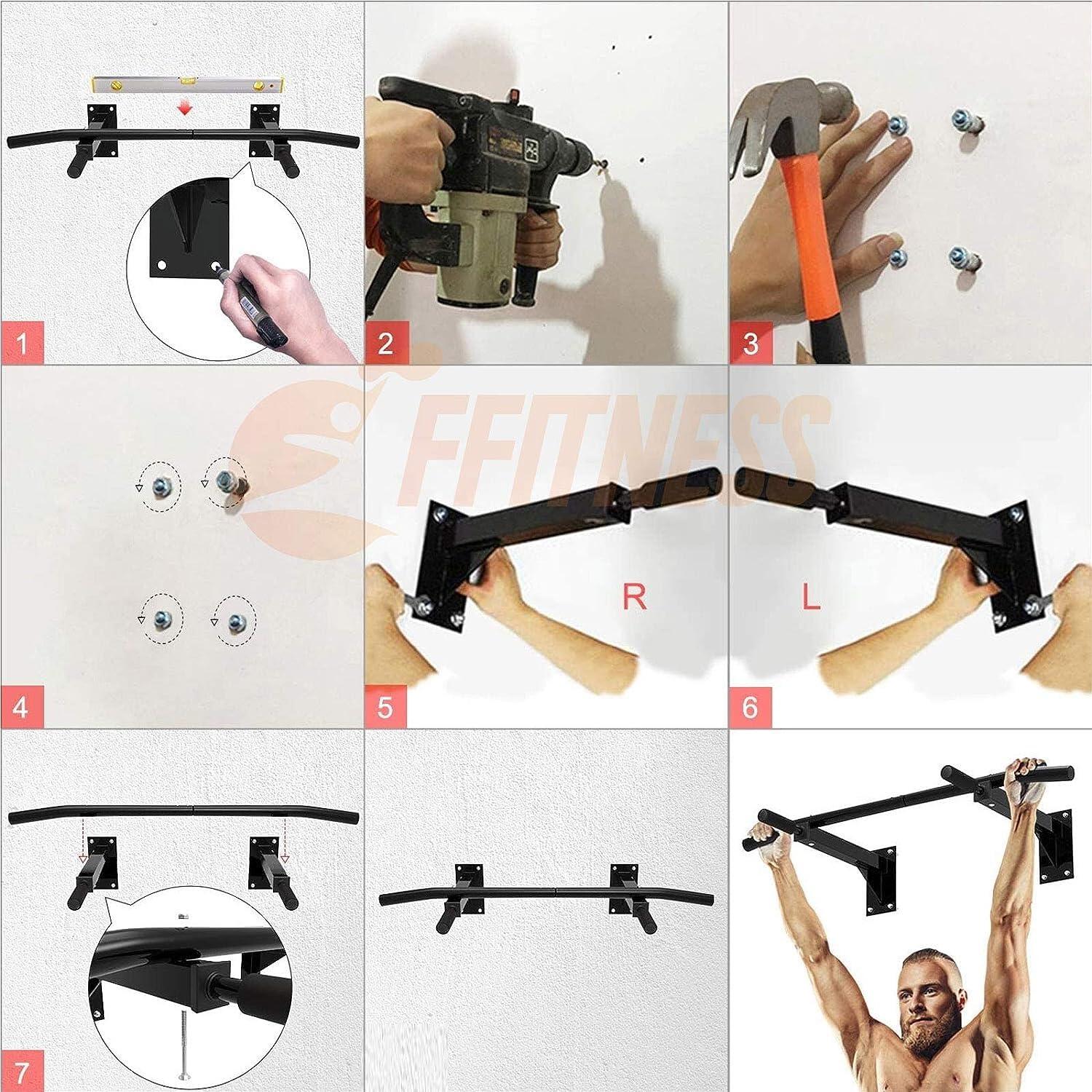 Barre de traction murale pour mur, max 150 kg, multifonction barre de traction 7/7