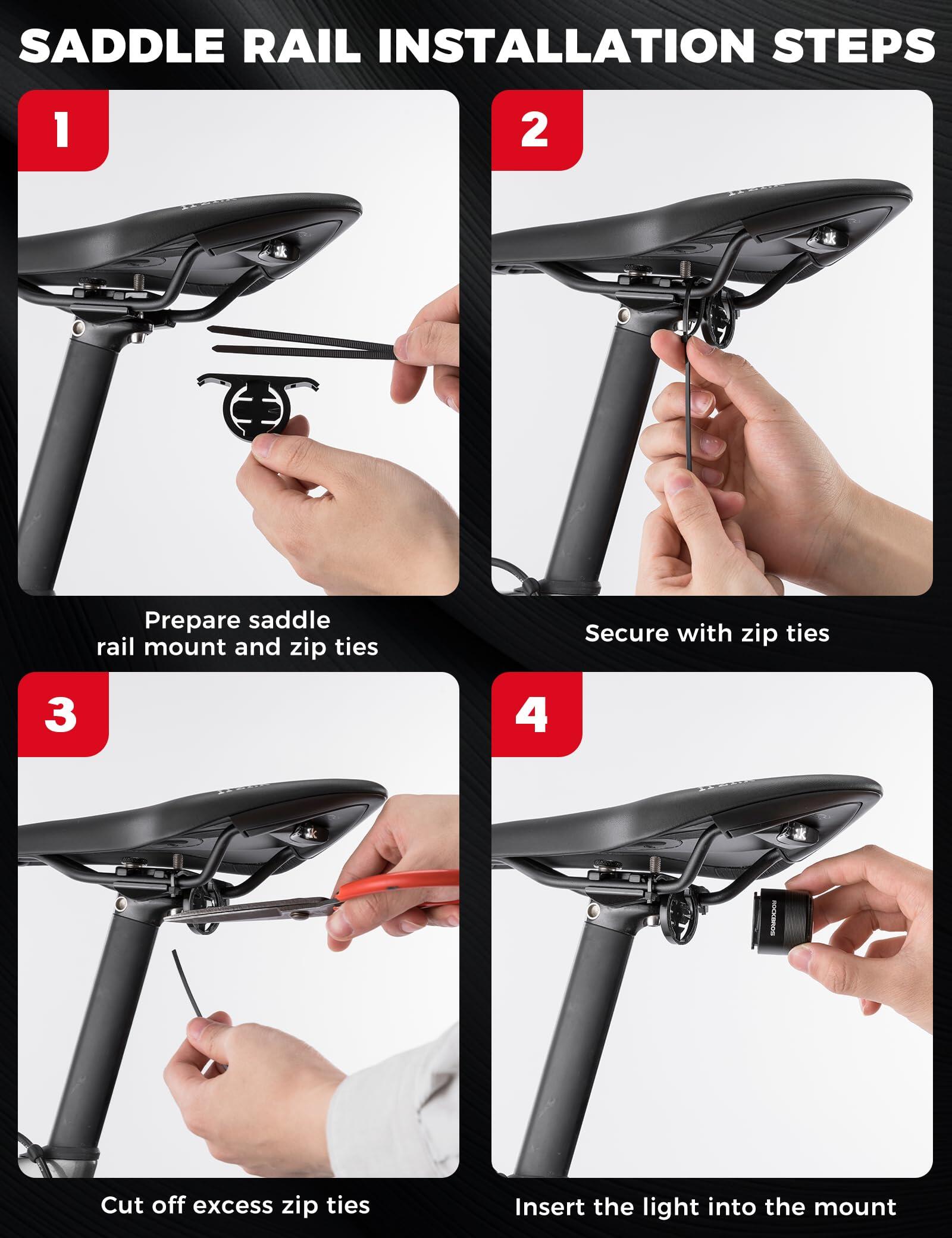 Feu Arrière Vélo Intelligent avec Capteur de Freinage, RGB LED 4 Modes 7/7