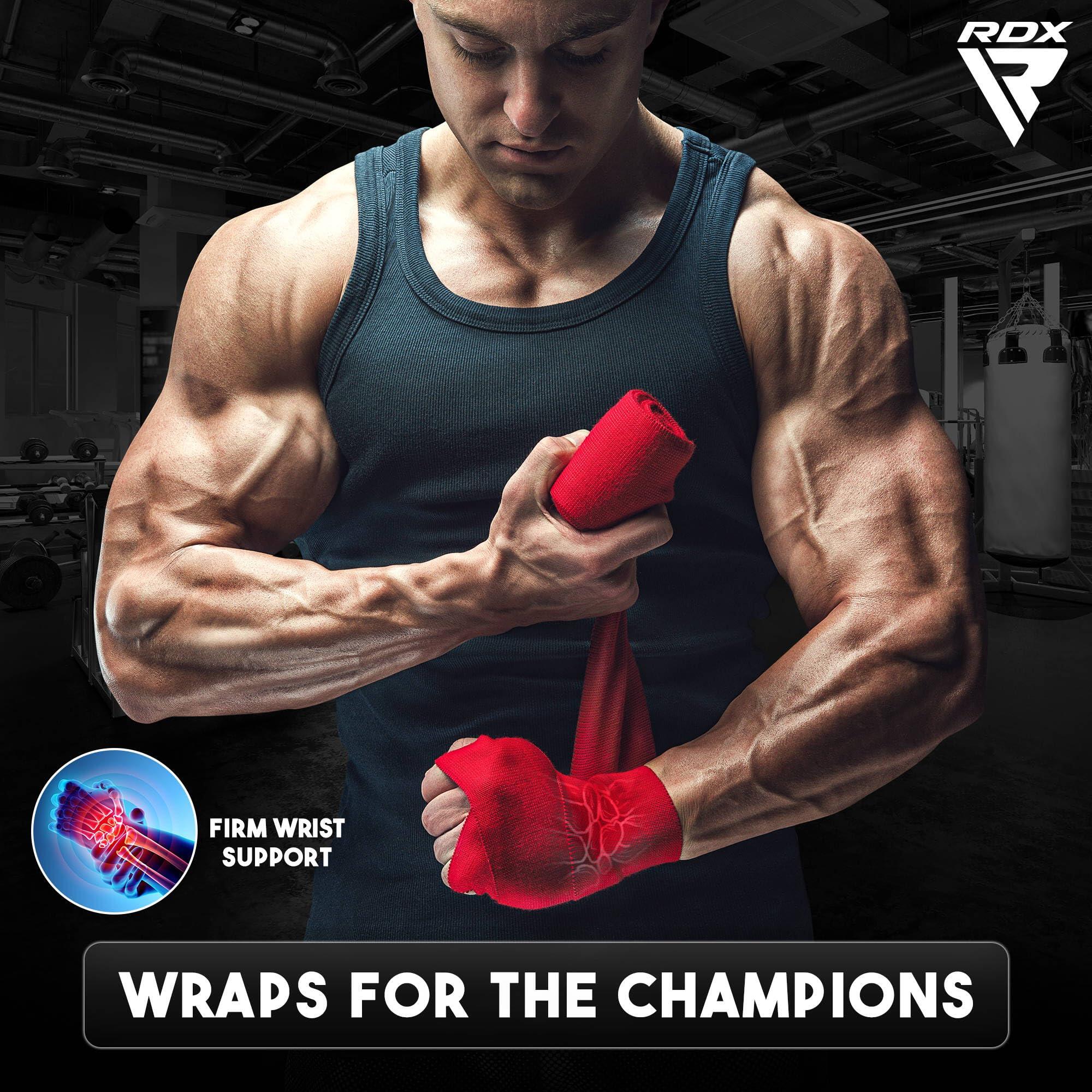 4,5 m de Long Boxe Bandages de Boxe Wraps MMA Gants élastique Boucle pour Pouce 5/7