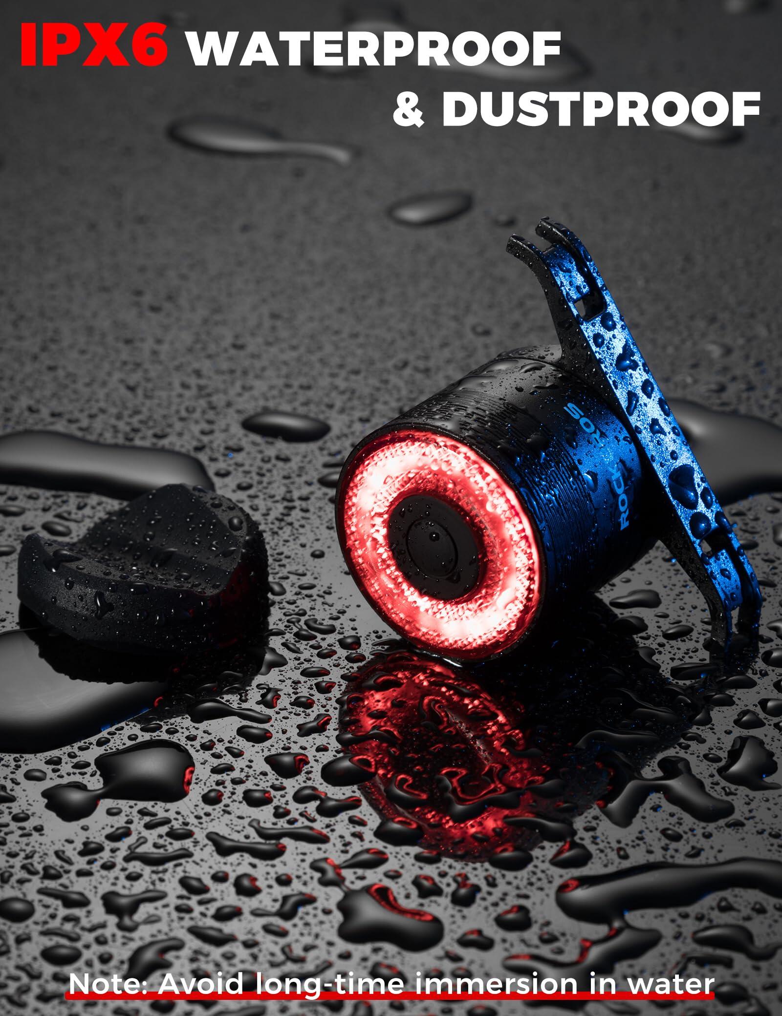 Feu Arrière Vélo Intelligent avec Capteur de Freinage, RGB LED 4 Modes 5/7