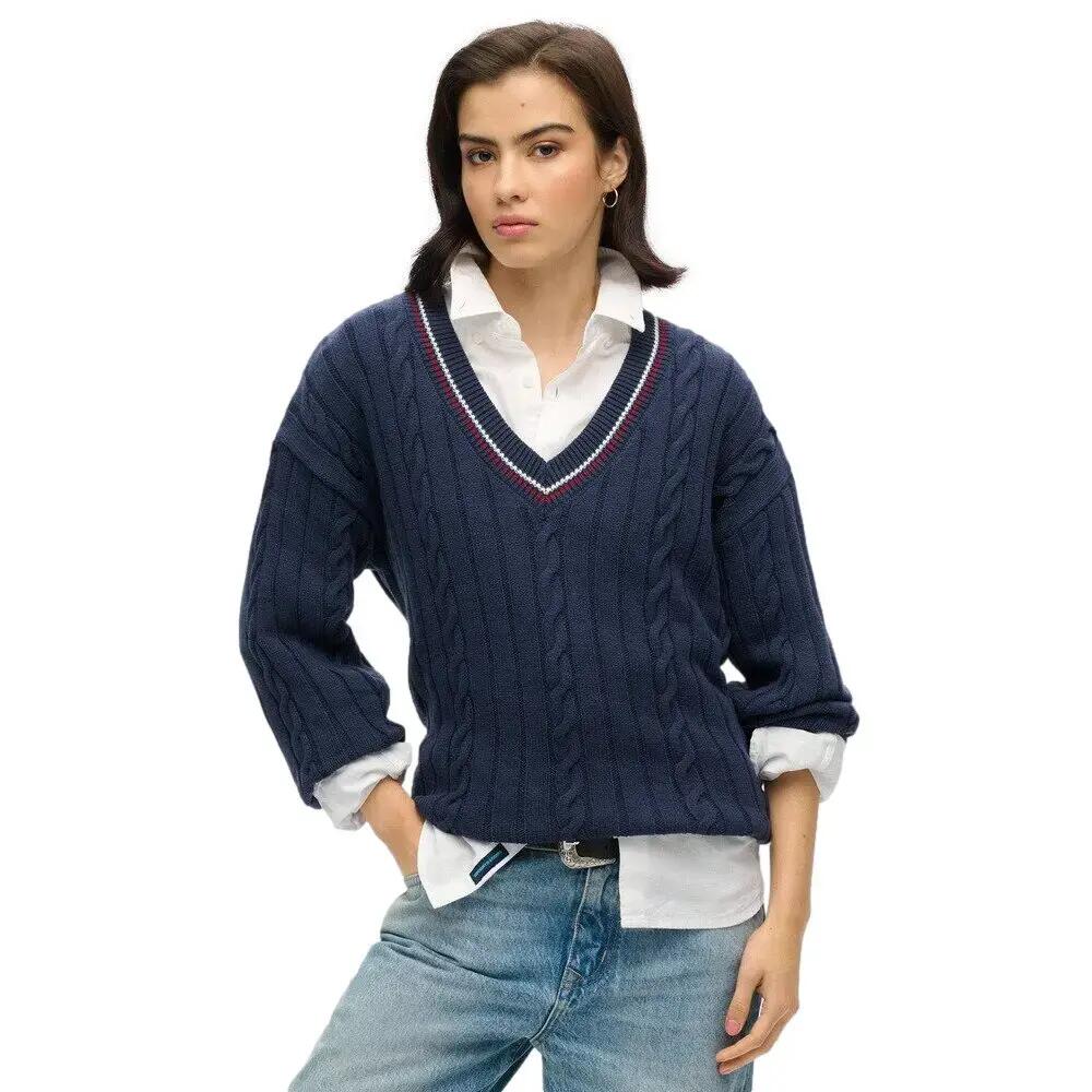 Pull de cricket col V femme Superdry 1/6