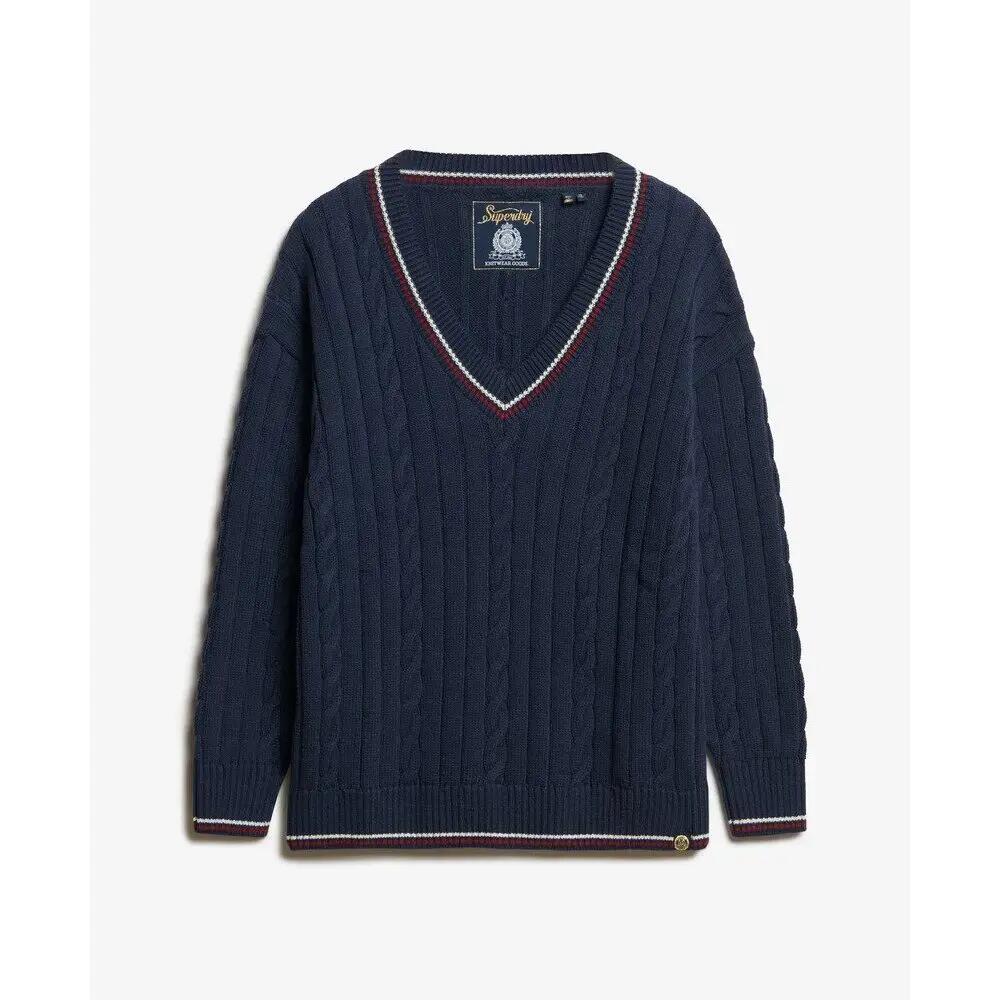 Pull de cricket col V femme Superdry 6/6