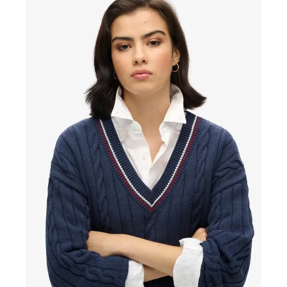 Pull de cricket col V femme Superdry 3/6