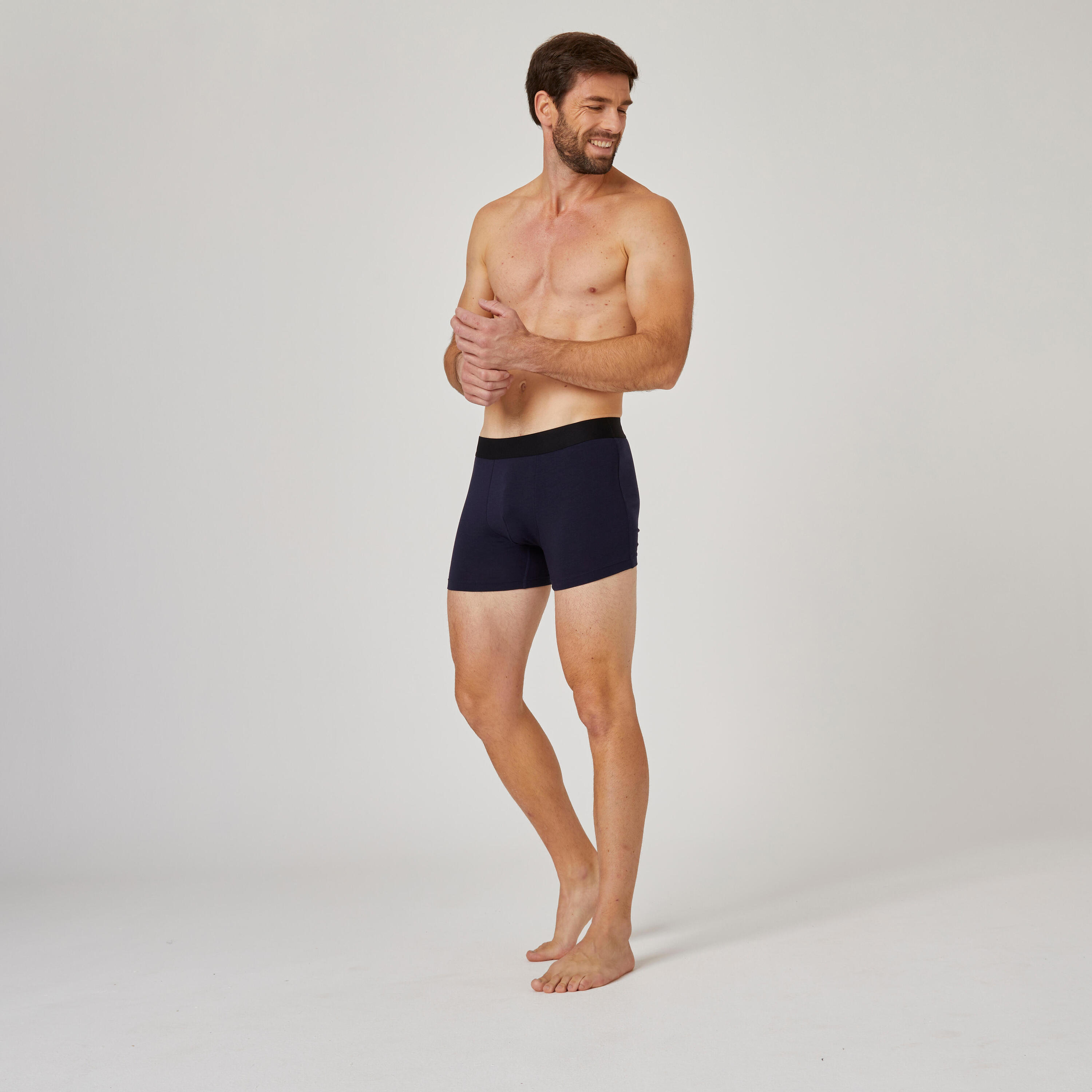 Lot de 3 Boxers Fitness Homme - 500 noir / gris / bleu 5/8