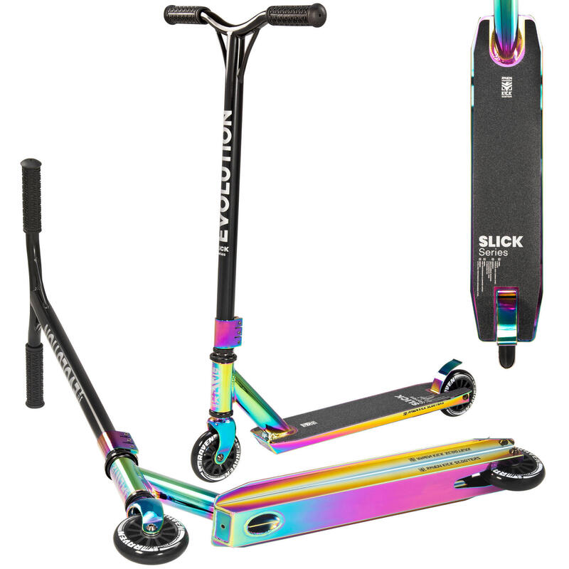 Scooter de altas prestaciones Raven Evolution Slick Negro/Neo Chrome