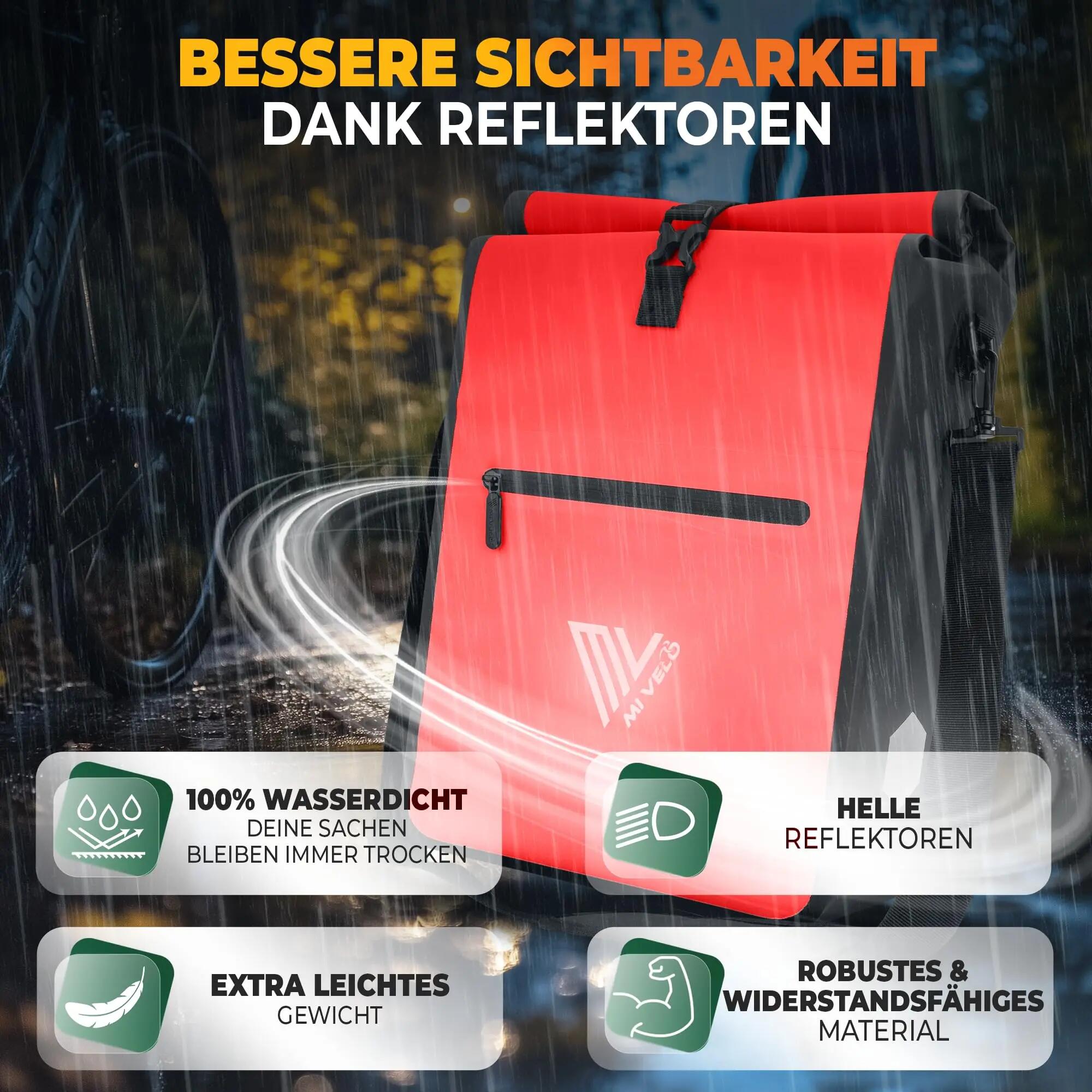 Sacoche de vélo 2 en 1 pour porte-bagages, 100 % étanche, pour porte-bagages 6/6
