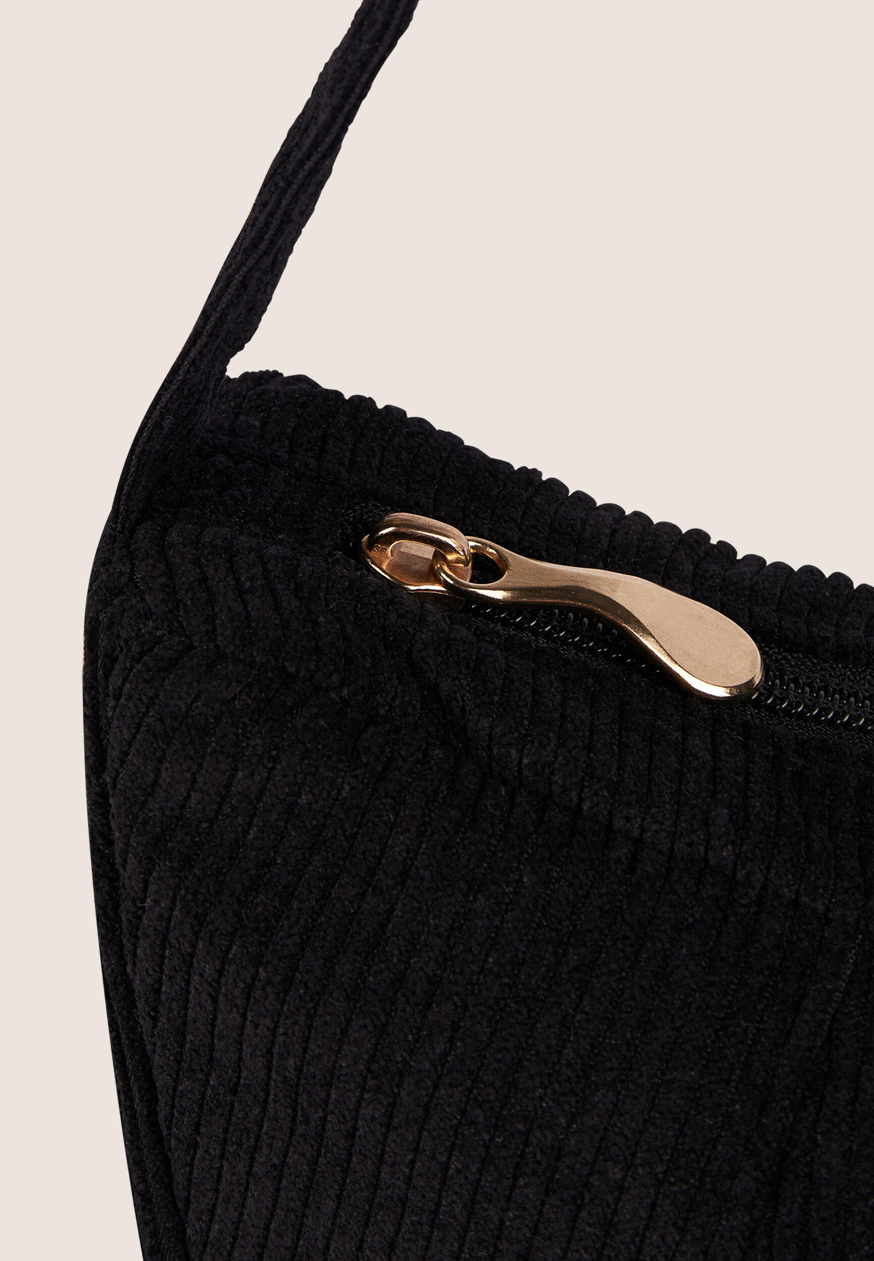 Borsa a spalla in velluto a coste con logo FY dorato 3/3