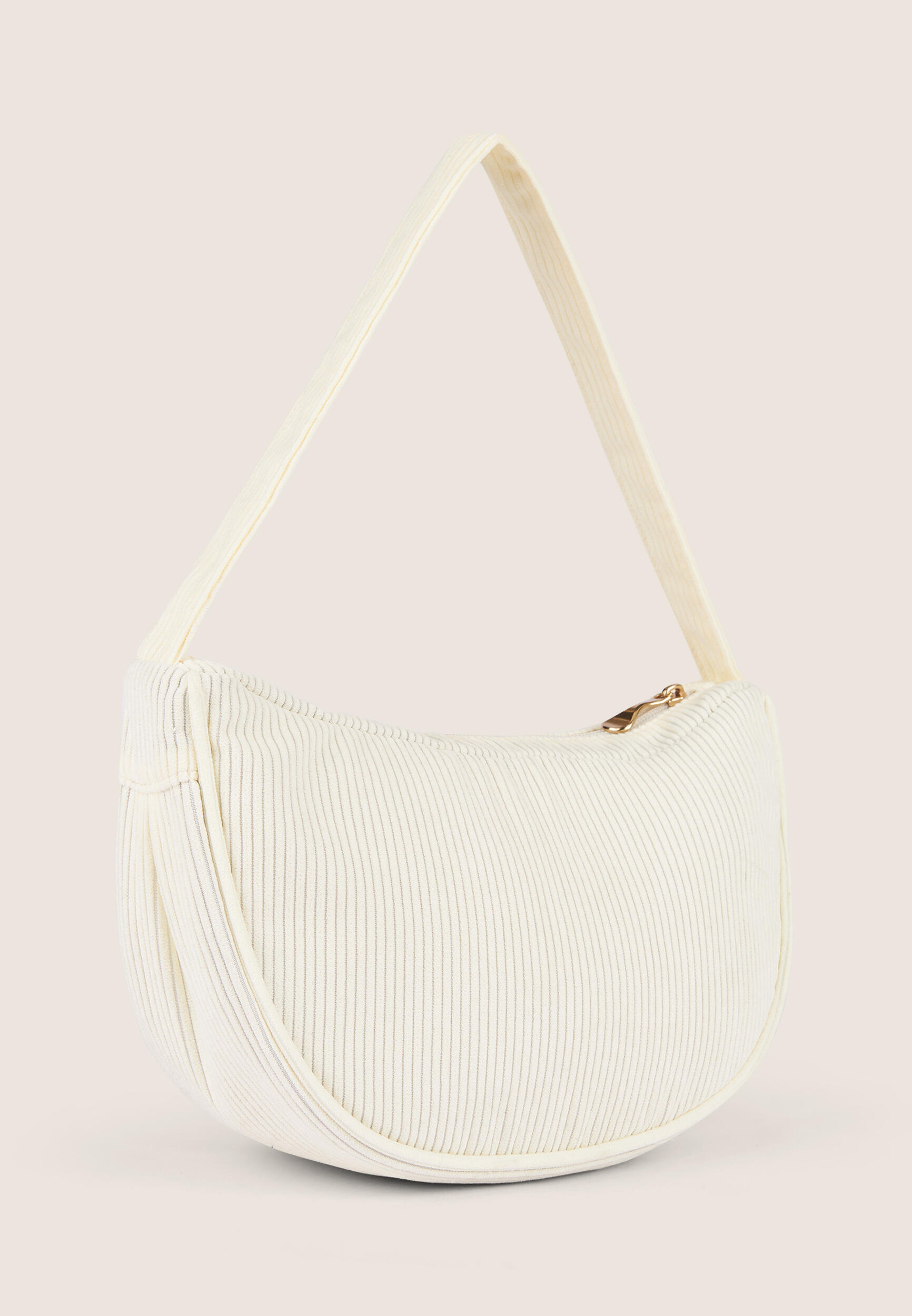 Bolso de hombro de pana con logotipo FY dorado 2/3
