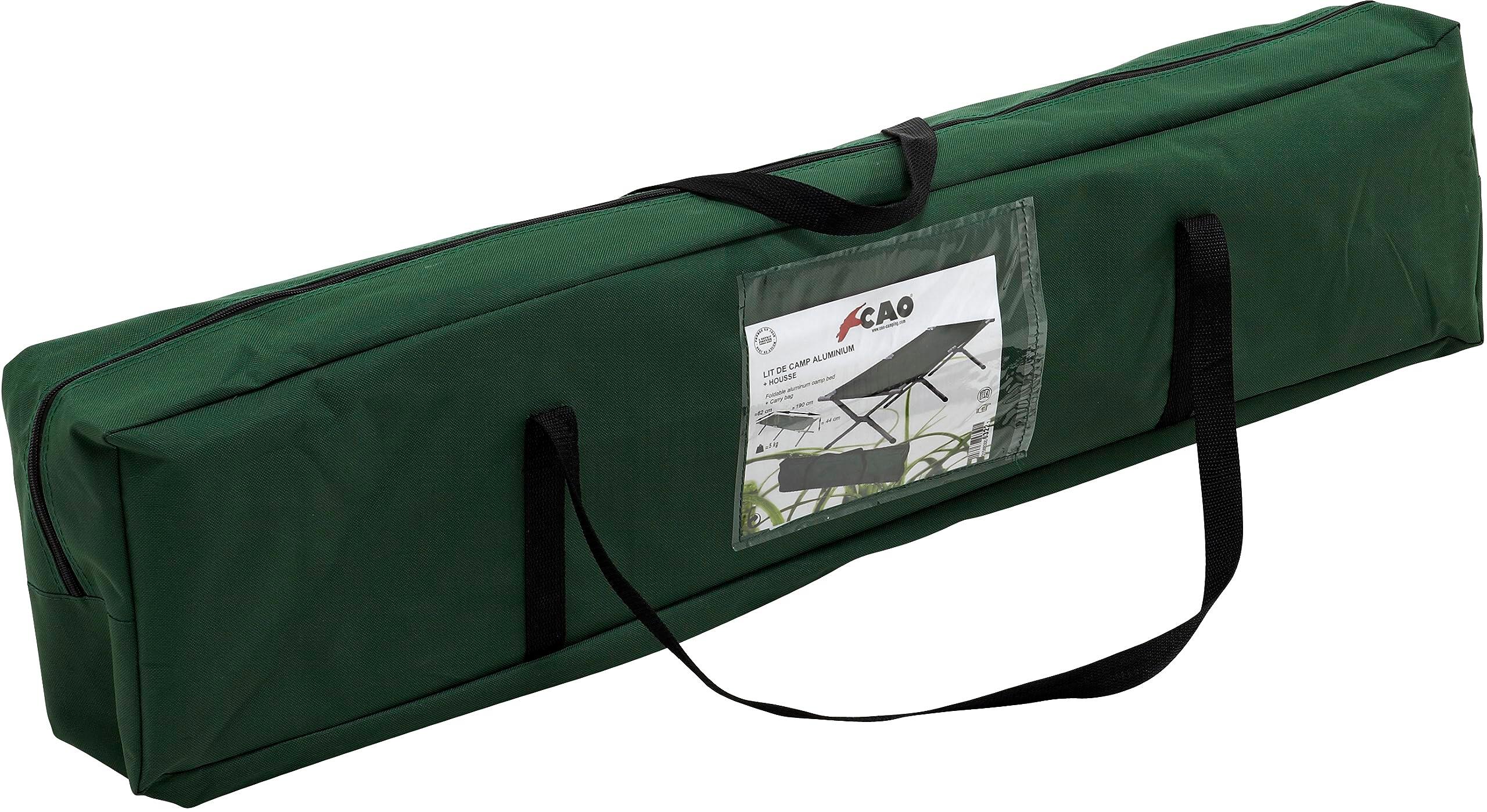C.A.O. - Lit de Camp Repliable Aluminium en Cadre Aluminium + Pieds Acier + 4/5