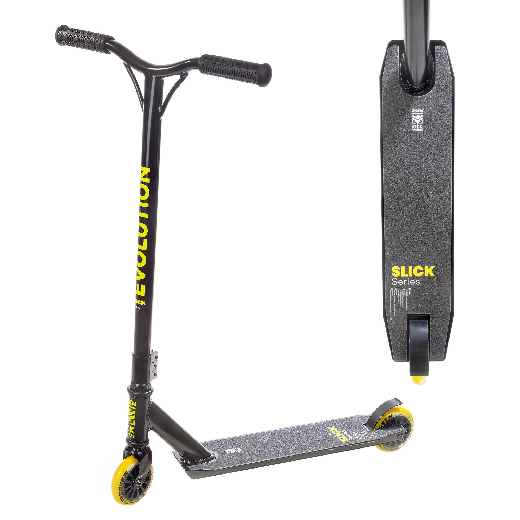 Raven - Trottinette Freestyle Slick Citron 100mm Raven - Trottinette - Jaune|noir - Taille Unique - Decathlon