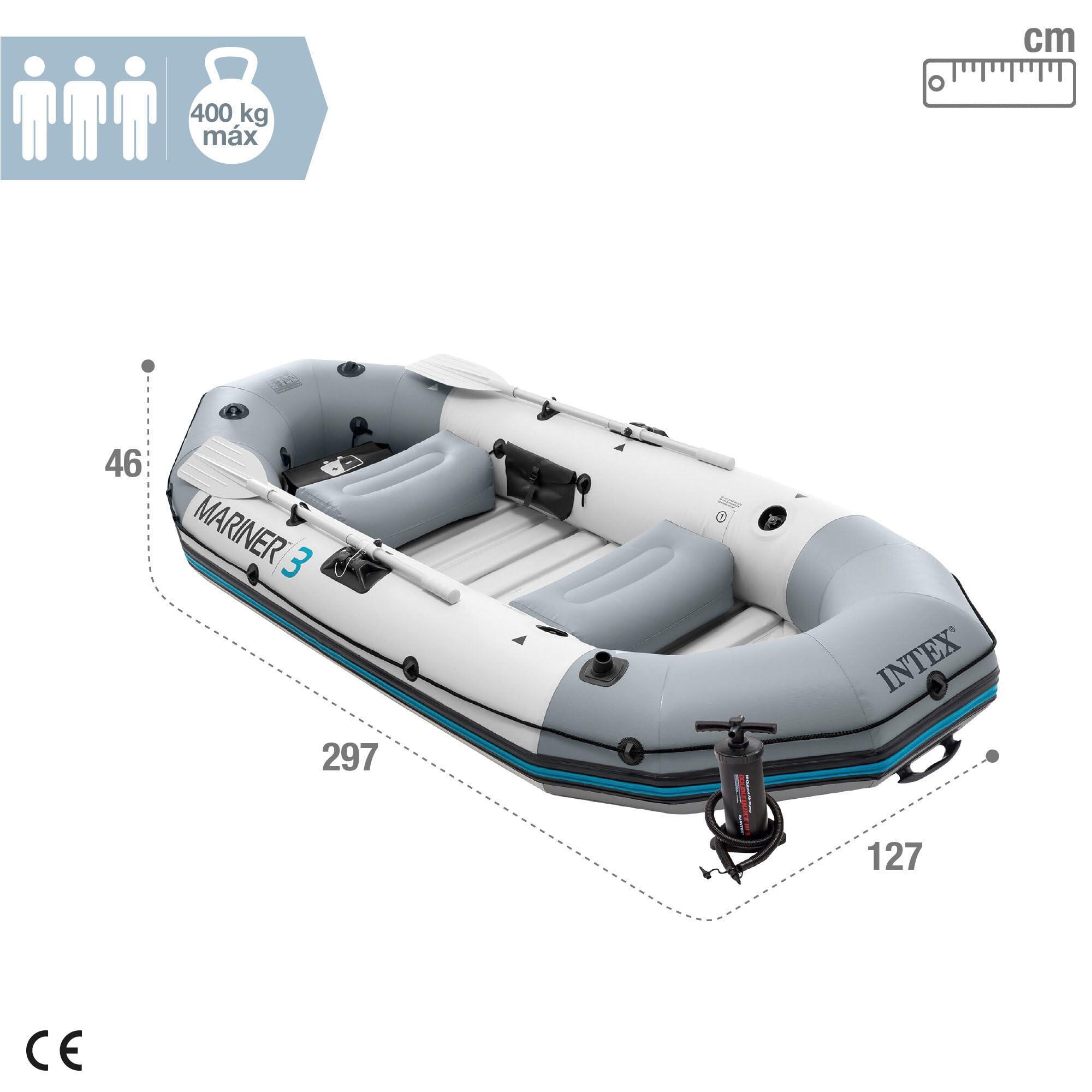 Mariner 3 Inflatable Dinghy 3 Man Boat with Aluminium Oars and Pump 7/7