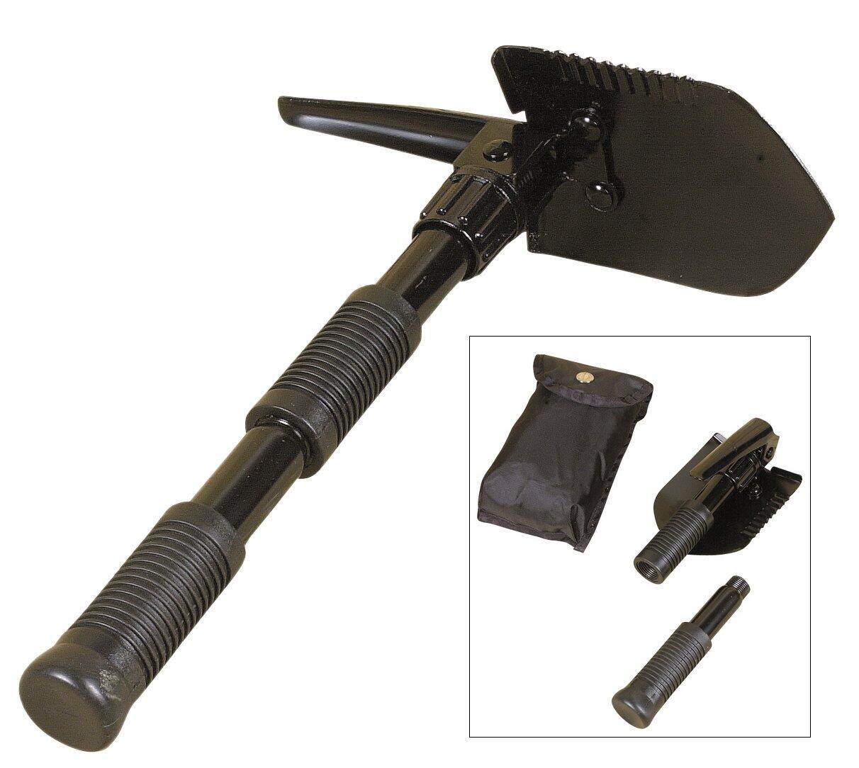 C.A.O. - Mini Pelle - pioche Pliante - pic en Acier - Couleur Noir - Longueur 5/7