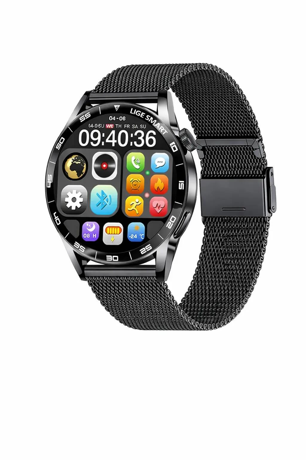Smart Watch 1.38" HD BT Call Waterproof Fitness Tracker Heart Rate Monitor