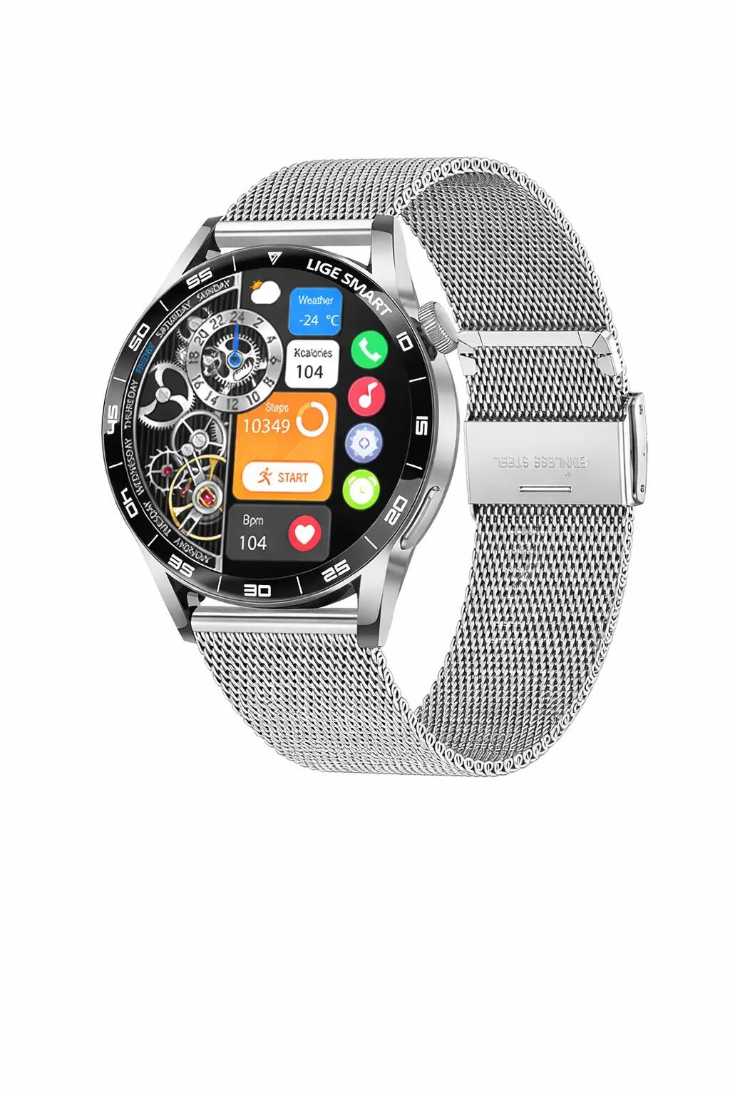 Smart Watch 1.38" Bluetooth Call Waterproof Fitness Tracker Heart Rate Monitor