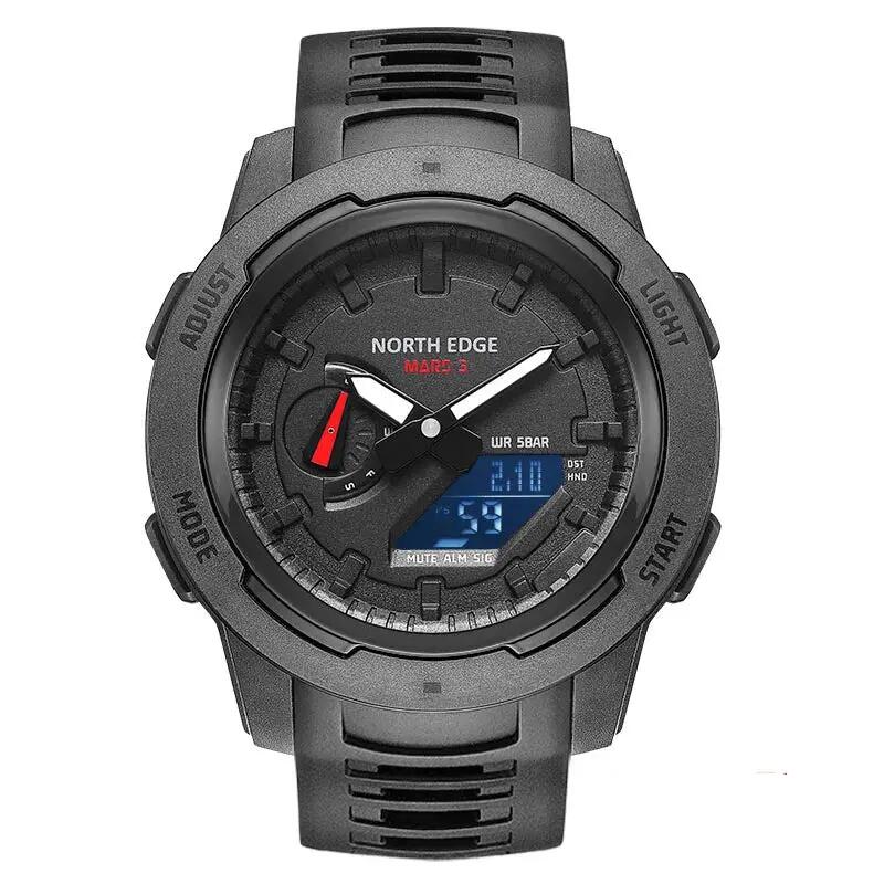 Carbon Fiber Watch Digital Military Watch 50M Waterproof, LED Display