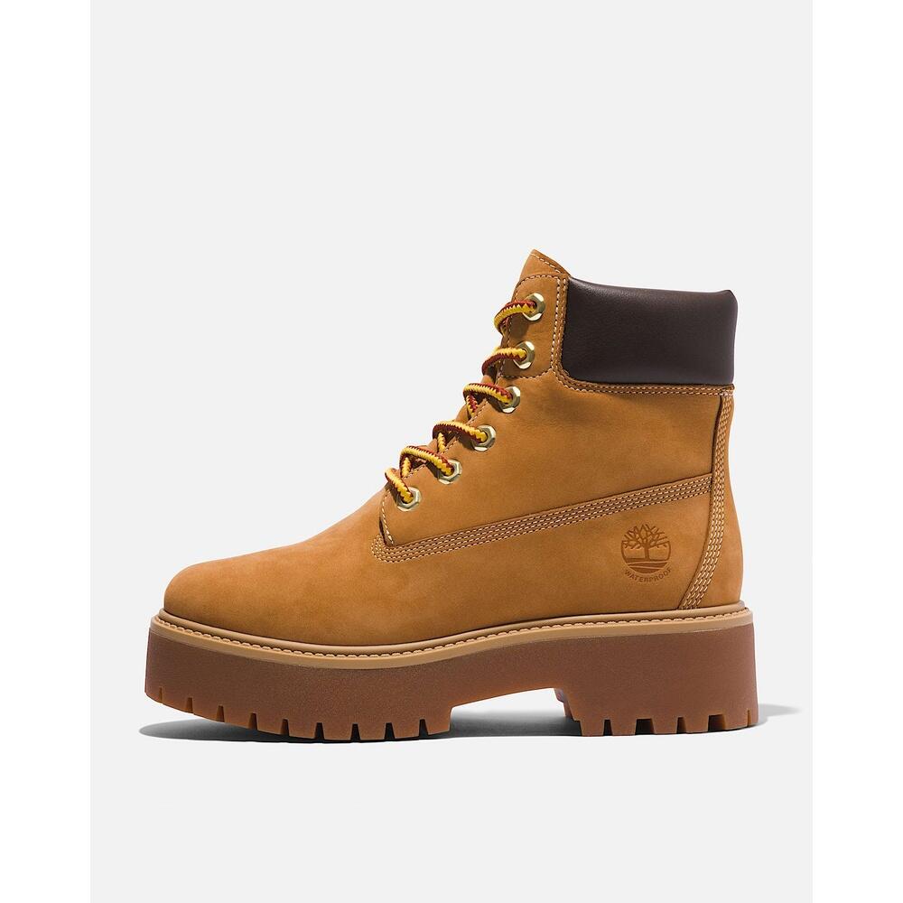 Botines - mujer - impermeables - Stone Street - marrón camel 4/6