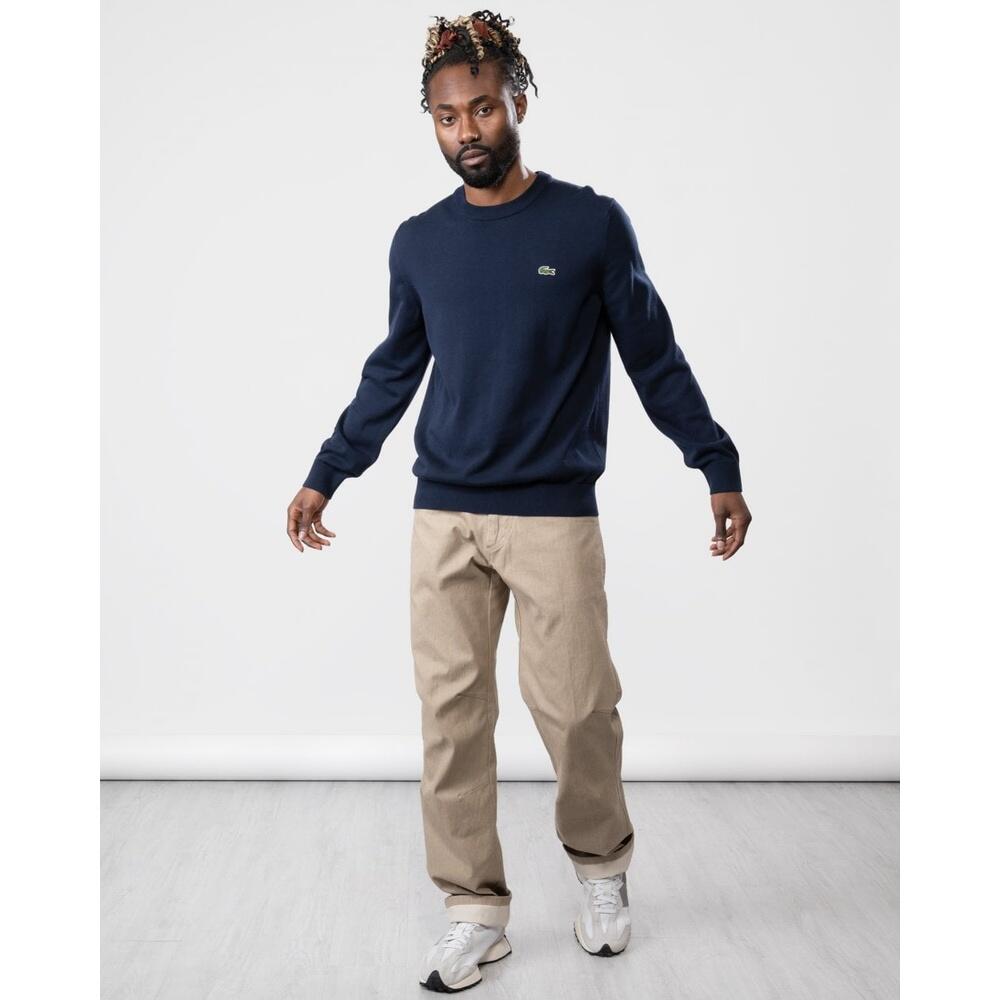 Trui Lacoste klassiek marineblauw met ronde hals 6/6