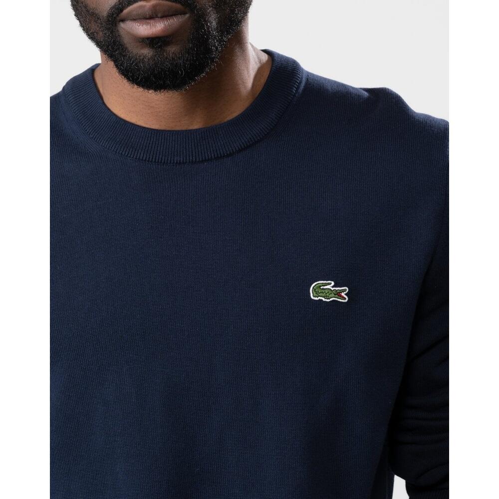 Trui Lacoste klassiek marineblauw met ronde hals 5/6