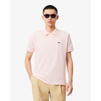 Lacoste Modello L1212 Short Sleeved Ribbed Collar S Colore Rosa