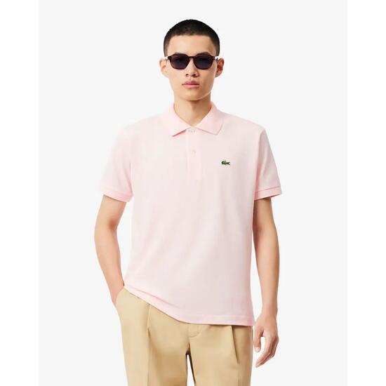 Lacoste Modello L1212 Short Sleeved Ribbed Collar S Colore Rosa