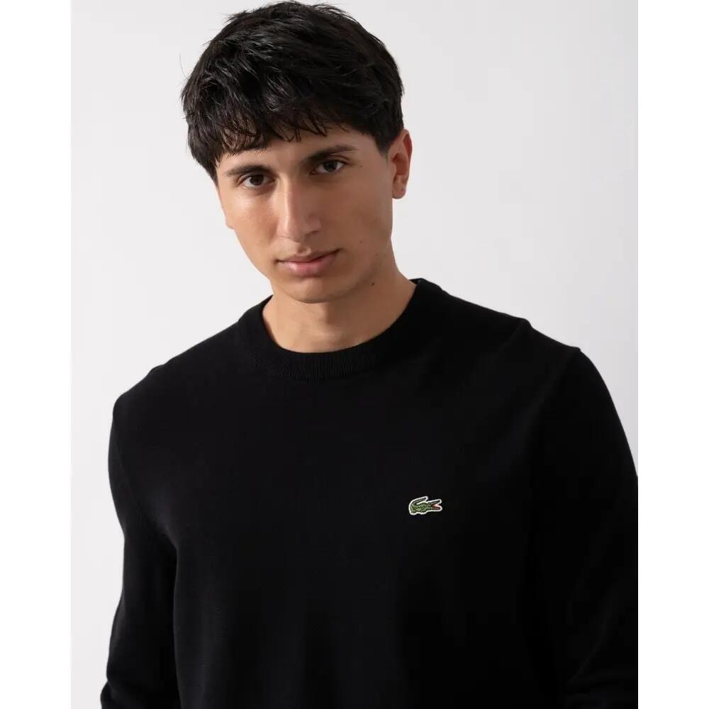 Jersey clásico Lacoste negro algodón orgánico hombre 3/6