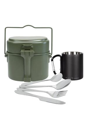 Camping Thermotasse Karabinerhaken, Kochgeschirr und Besteck 'lunch' Set