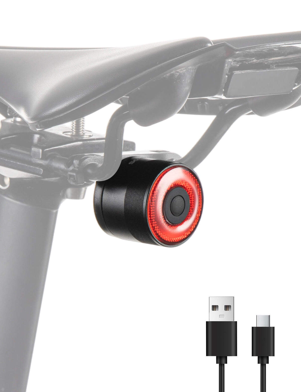 Rear Light Warning Saddle Light Bike Smart Taillight Auto Brake Sensing