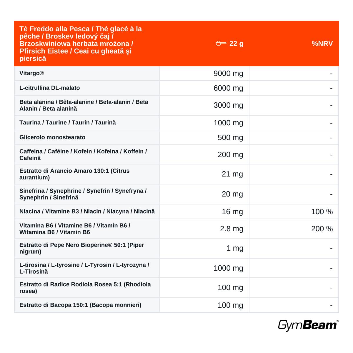 Pre-workout ZONE Pre-workout in polvere tè freddo alla pesca 550 g 2/2