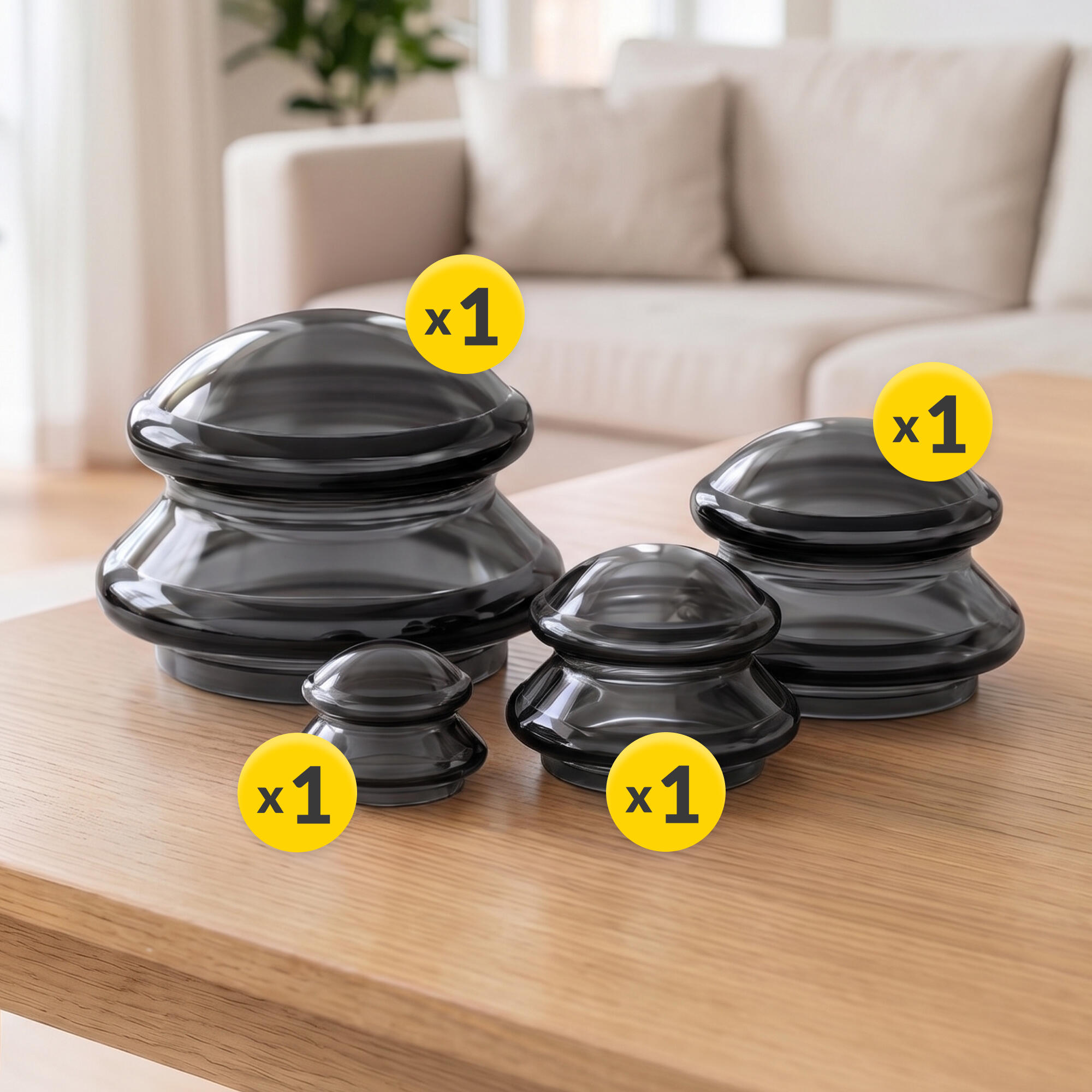 Silikon Schröpfgläser 4er Set 4FIZJO MED+ 6/15