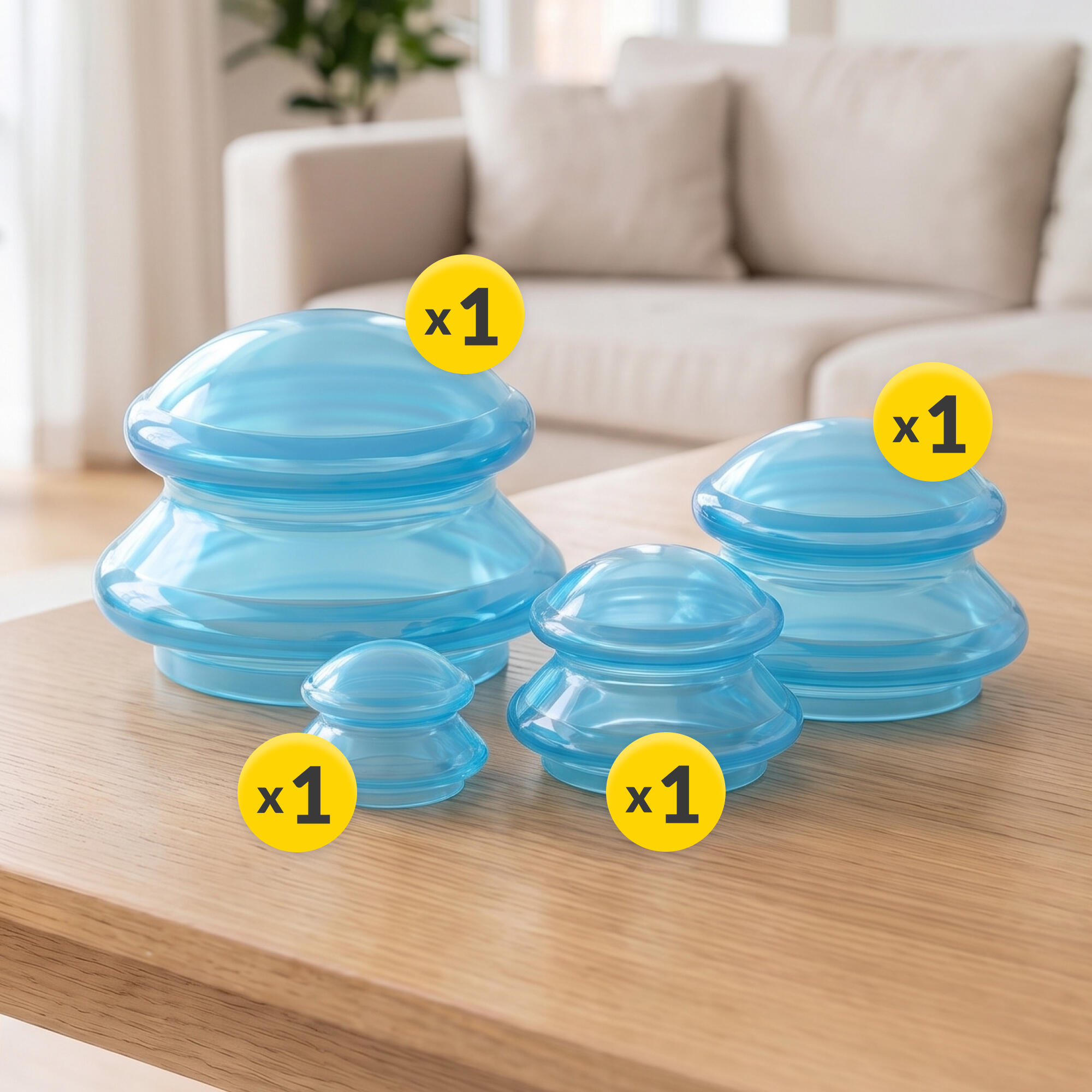 Silikon Schröpfgläser 4er Set 4FIZJO MED+ 6/15