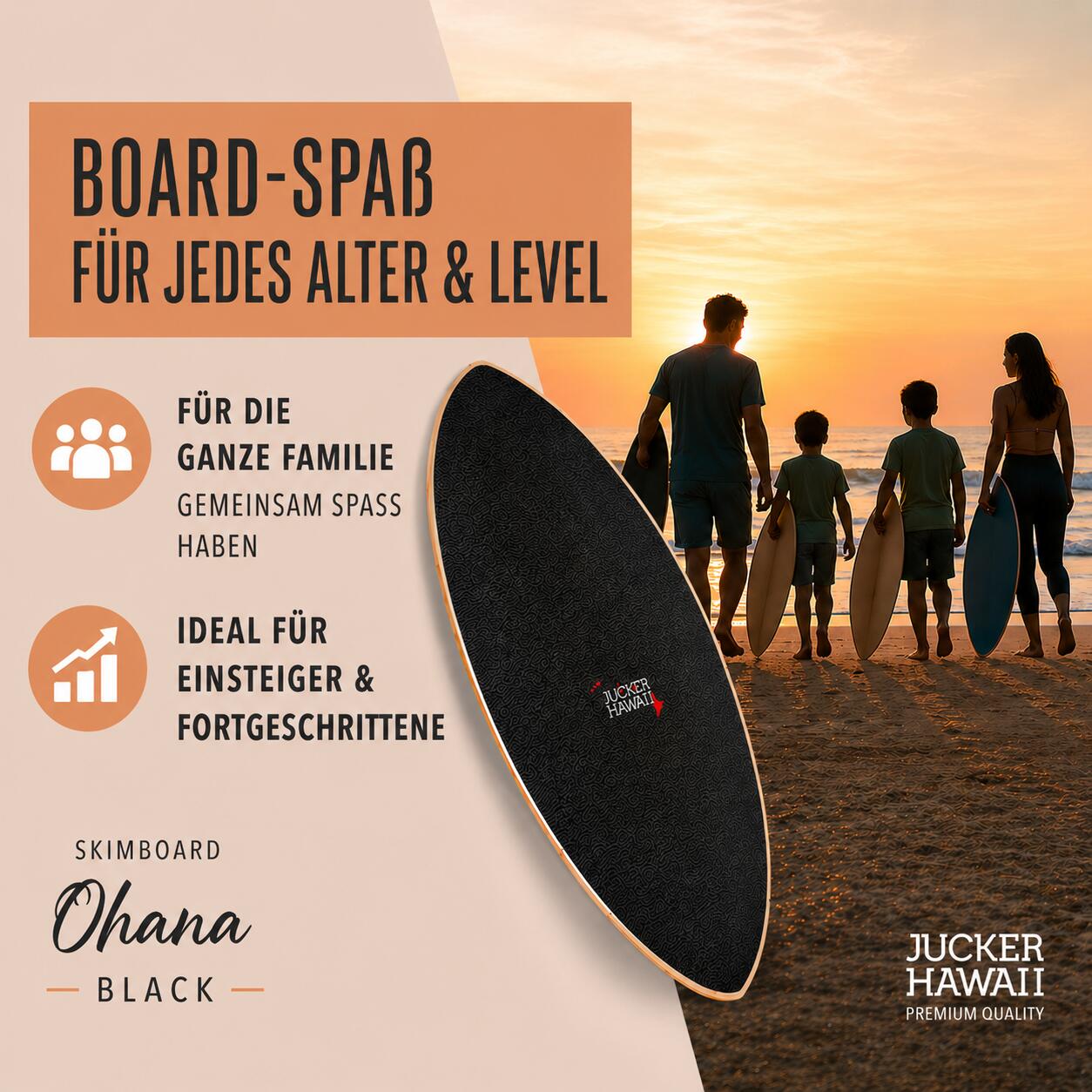 Skimboard OHANA BLACK avec EVA Grip 3/10