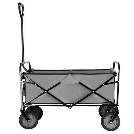 Wózek transportowy ogrodowy składany 80 kg szaro-czarny