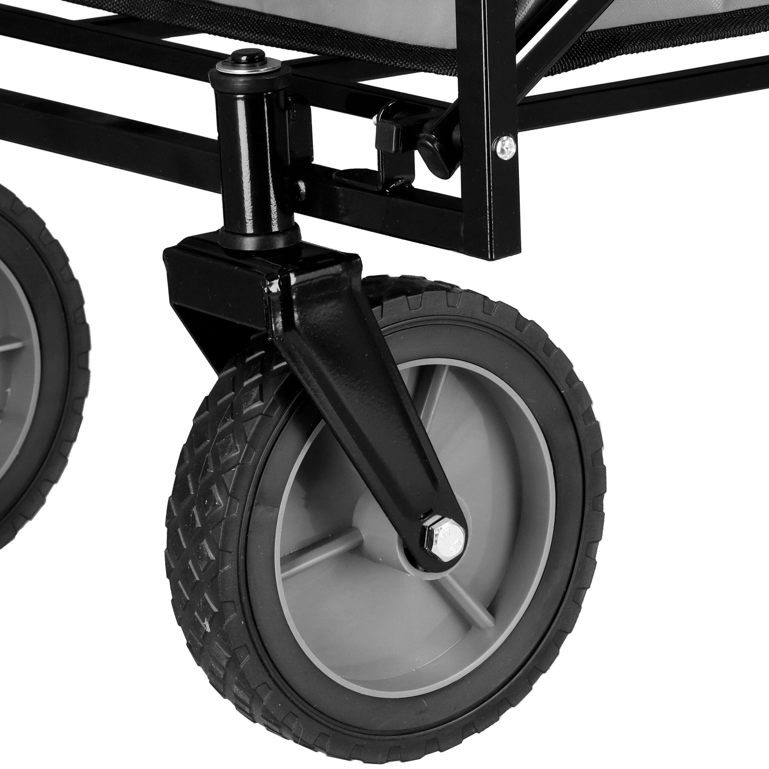 Wózek transportowy ogrodowy składany 80 kg szaro-czarny 5/7