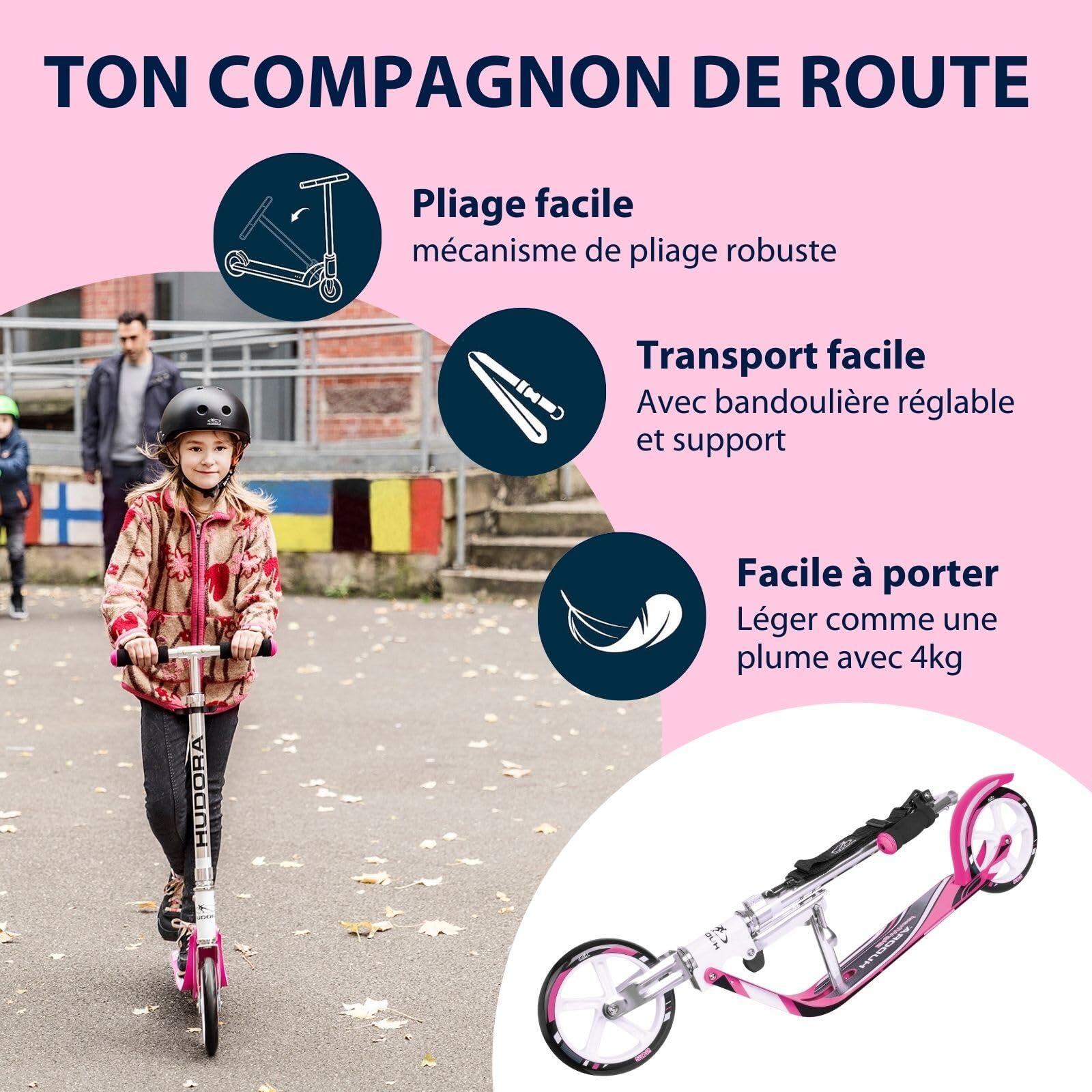 BigWheel 205 Scooter - Trottinette stable en aluminium - Réglable en hauteur & 5/7