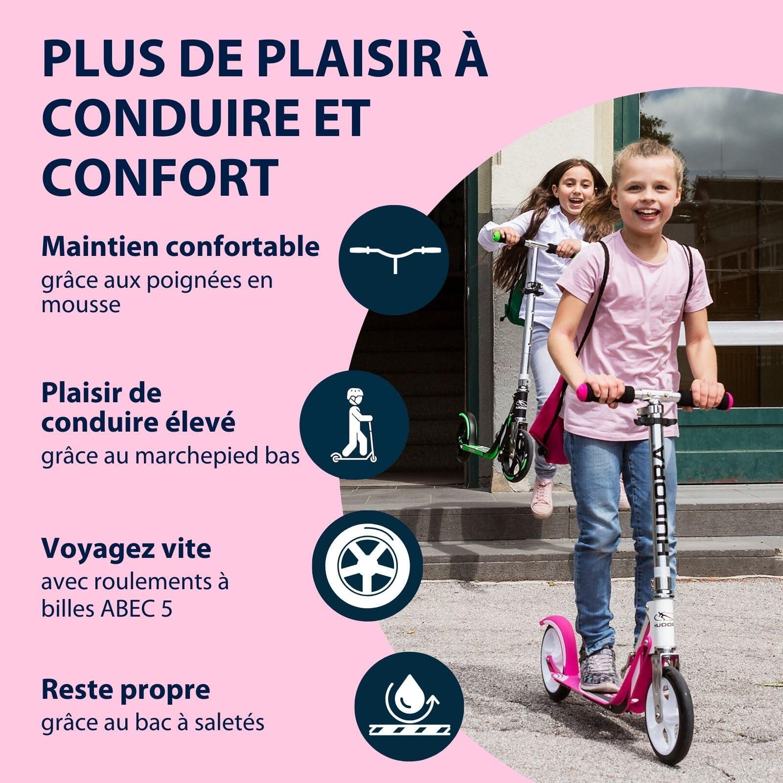 BigWheel 205 Scooter - Trottinette stable en aluminium - Réglable en hauteur & 4/7