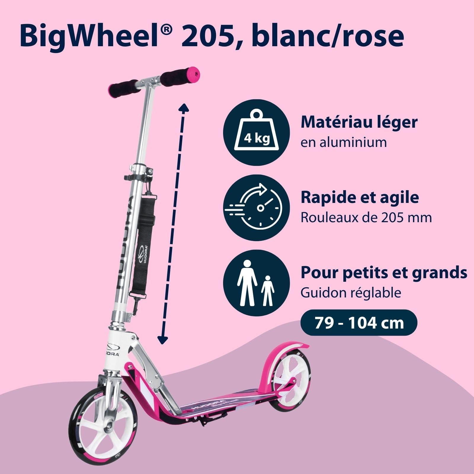 BigWheel 205 Scooter - Trottinette stable en aluminium - Réglable en hauteur & 3/7