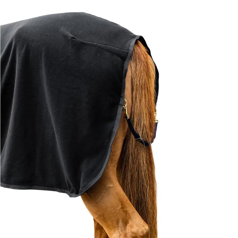 Zweetdeken fleece heavy met nek zwart 140-6'3 7/7