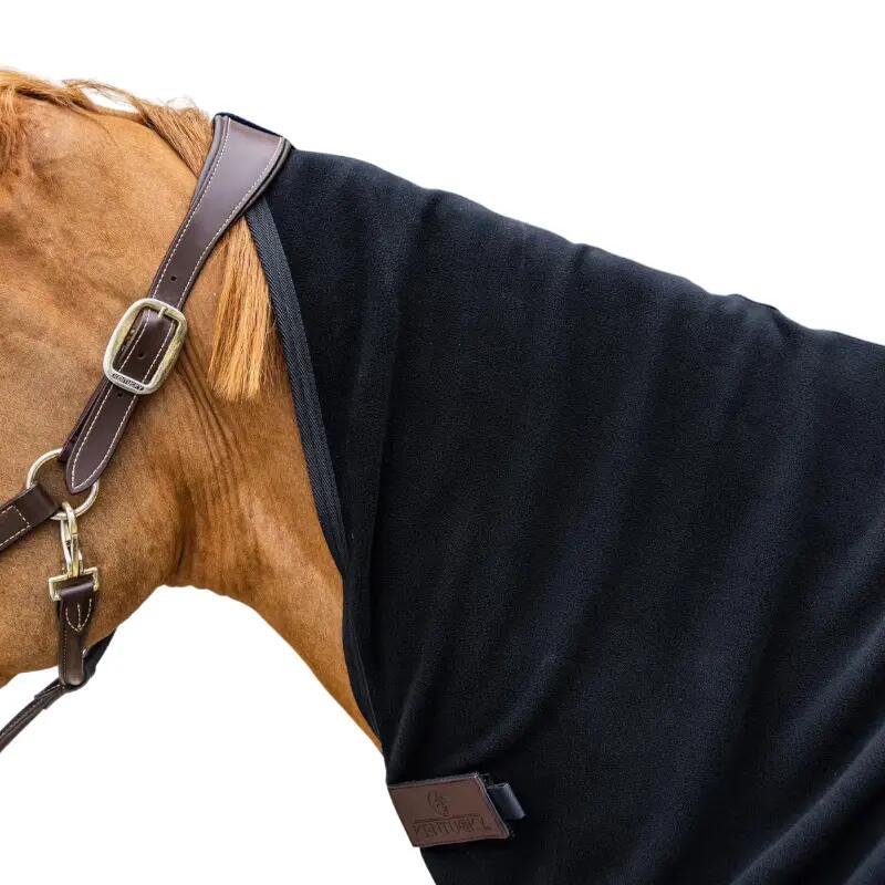 Zweetdeken fleece heavy met nek zwart 140-6'3 6/7
