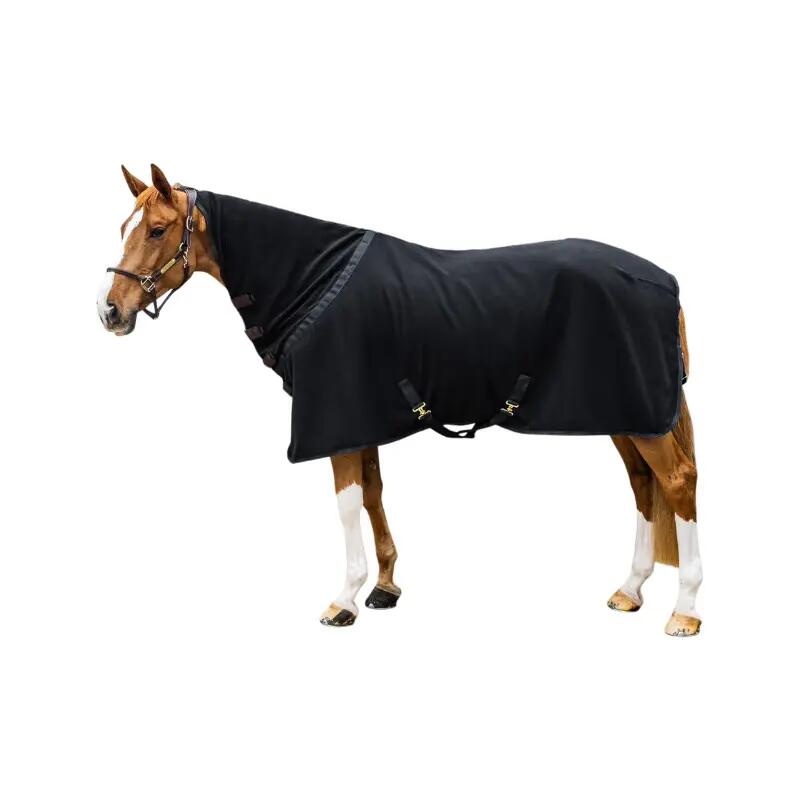 Zweetdeken fleece heavy met nek zwart 140-6'3 2/7
