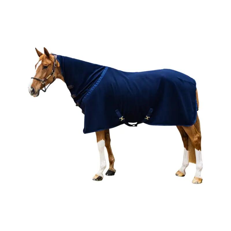 Zweetdeken fleece heavy met nek marine 125-5'9 2/7