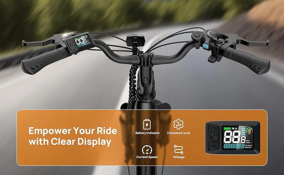 Bicicleta elétrica URLIFE E26 | Motor 250W | Bateria 48V 10.4AH | Pneu 26" 6/9