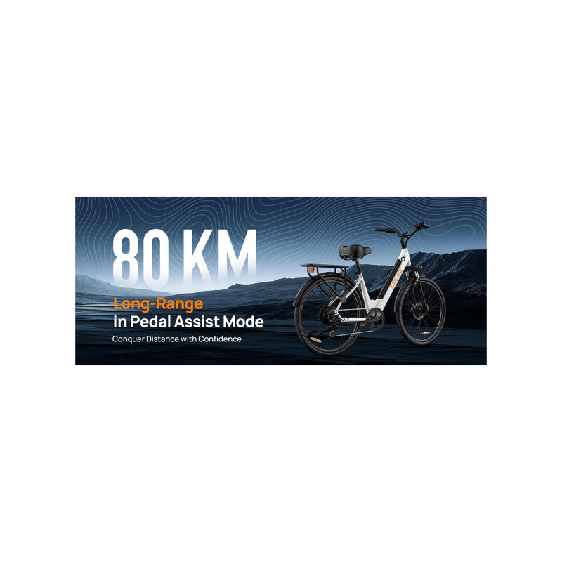E26 bicicletă electrică pentru adulți, baterie 36V 13Ah și roți de 26 de inci.