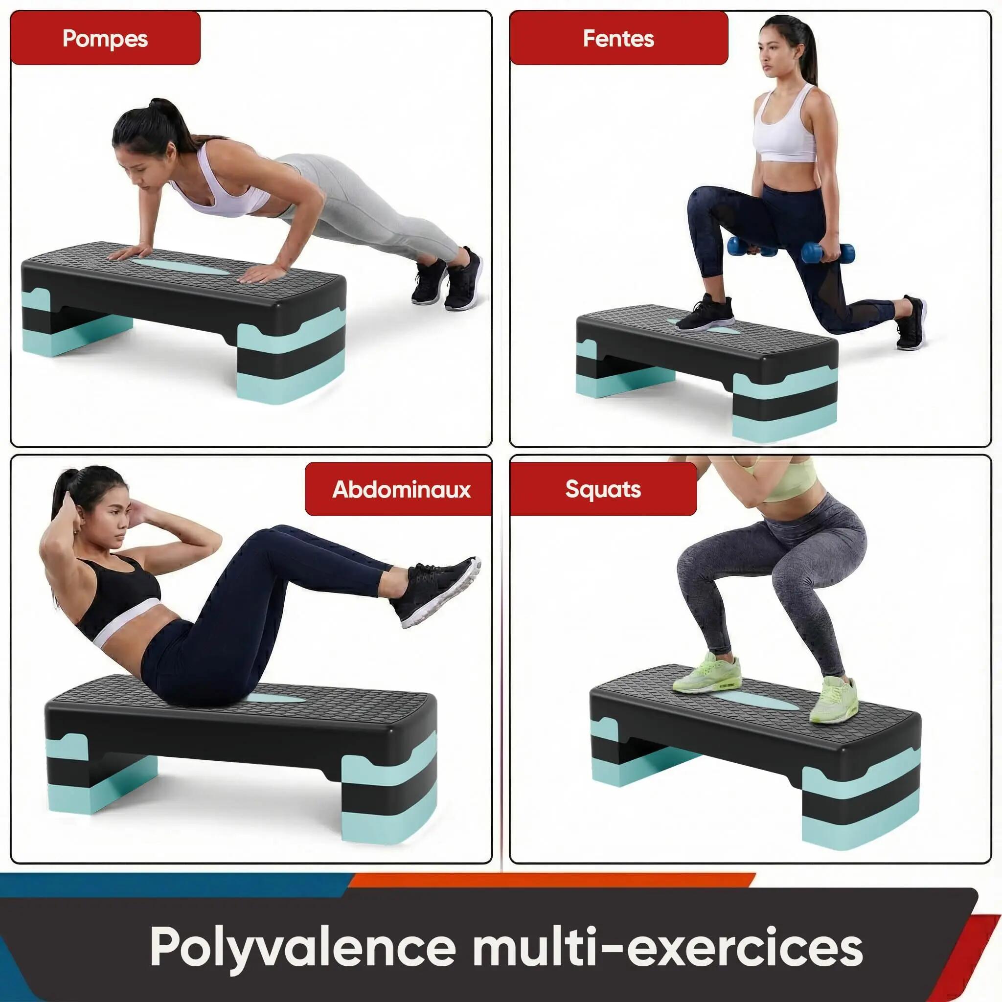 Step Aerobic I Antislip, Instelbaar op 3 Niveaus I Stepper Fitness Appartement 5/6
