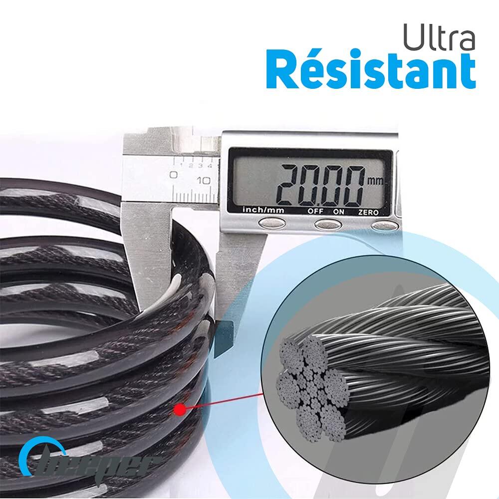 Antivol câble avec Alarme 110 DB - 80 cm AN-CA80 5/7