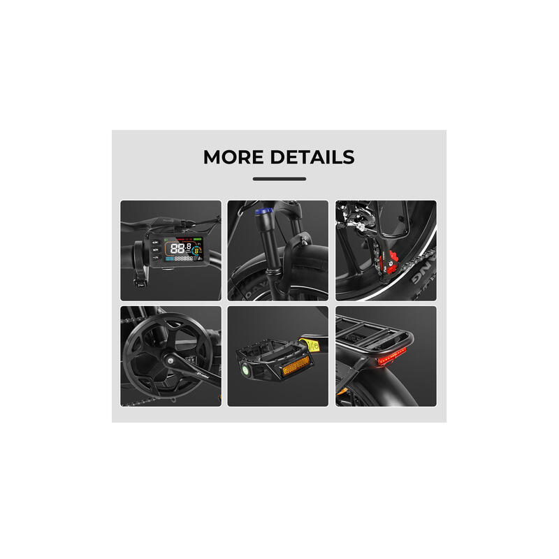 C05Pro bicicletă electrică pentru adulți, baterie 36V 13Ah,roți 20" tip fat tire