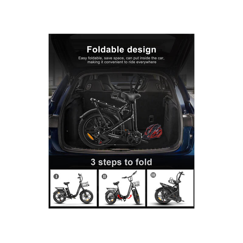C05Pro bicicletă electrică pentru adulți, baterie 36V 13Ah,roți 20" tip fat tire
