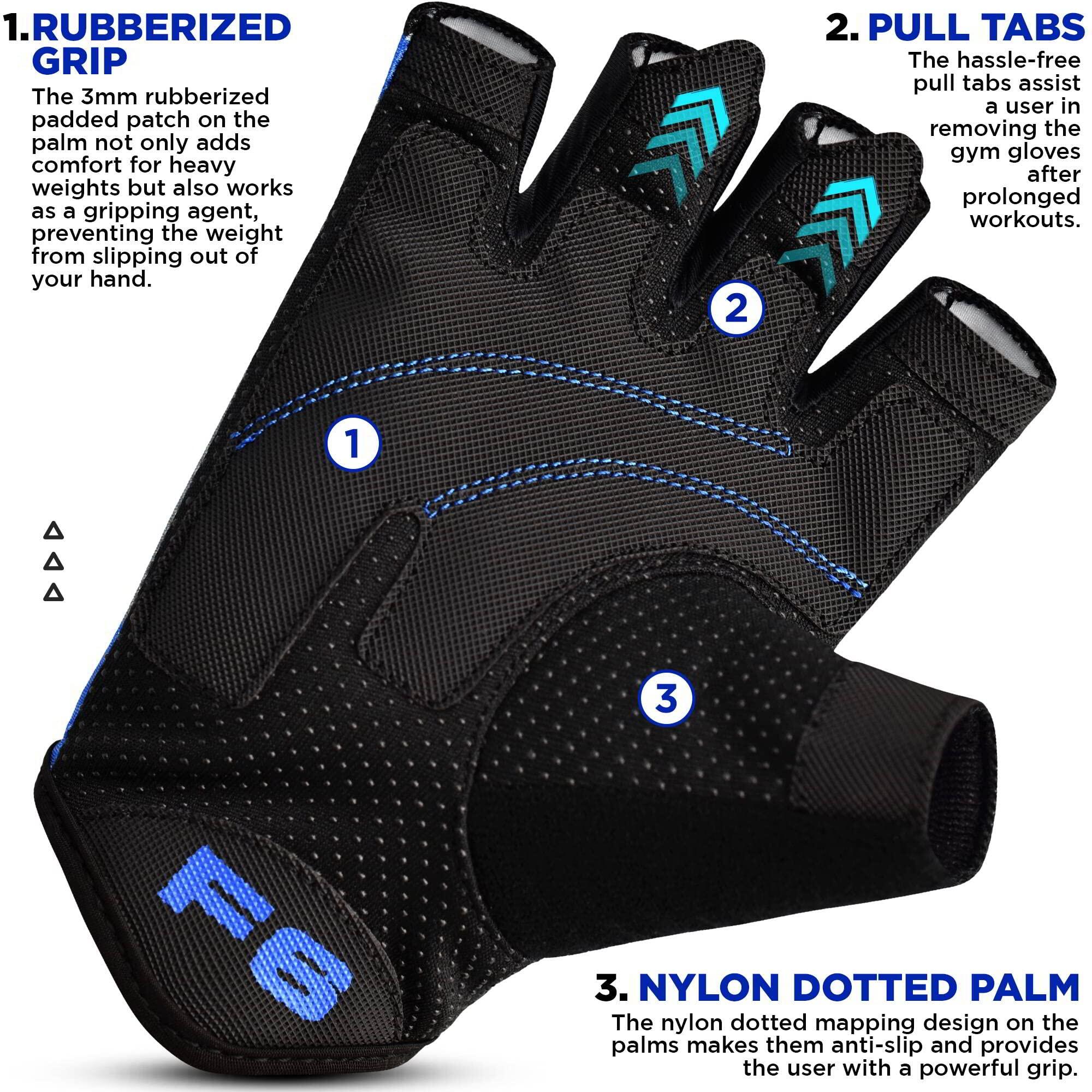 Gants de gym pour exercices d'haltérophilie, de fitness, de bodybuilding, de 2/7