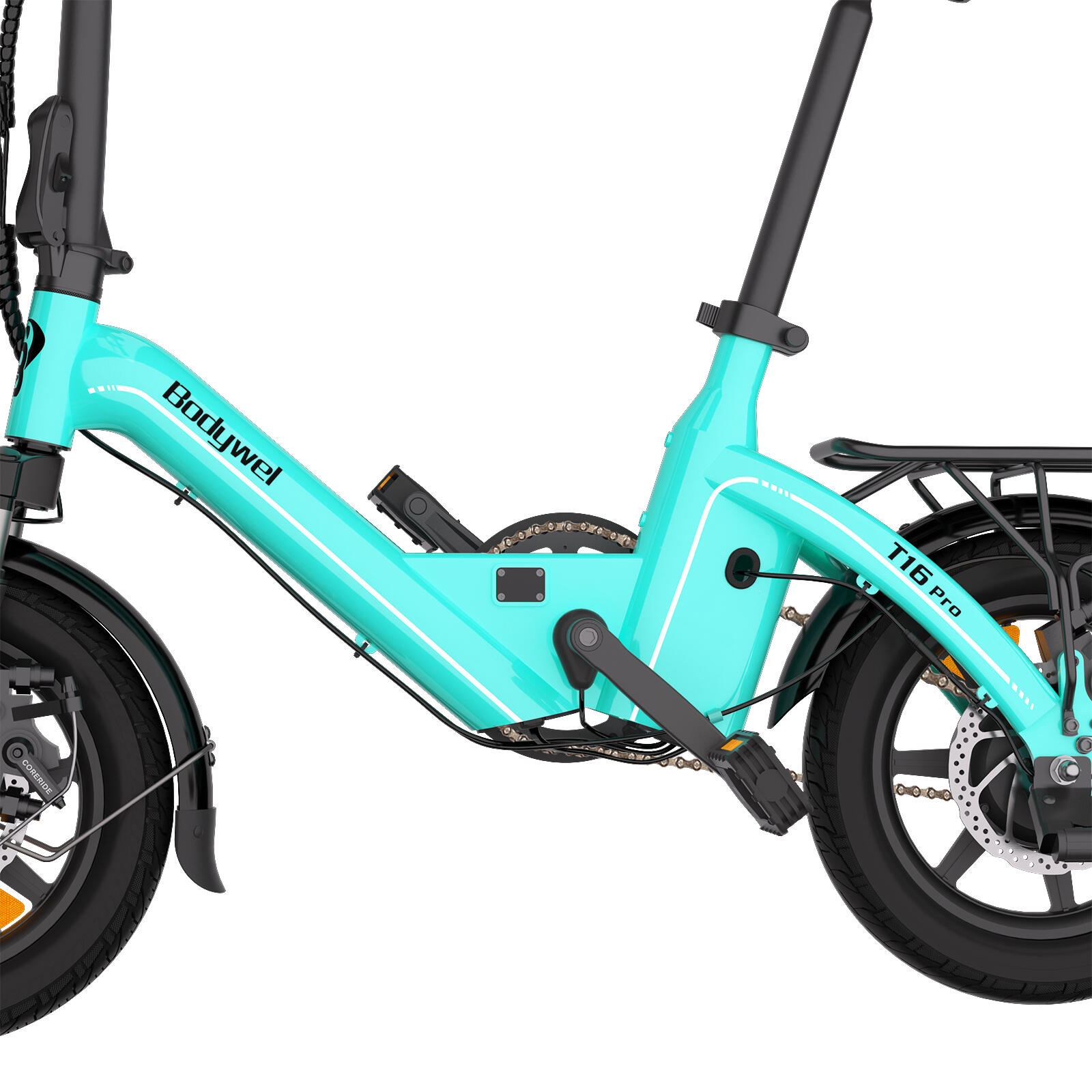 T16PRO-HJ vélo électrique urbain adulte, batterie 36V10Ah, pneus 14". 5/10