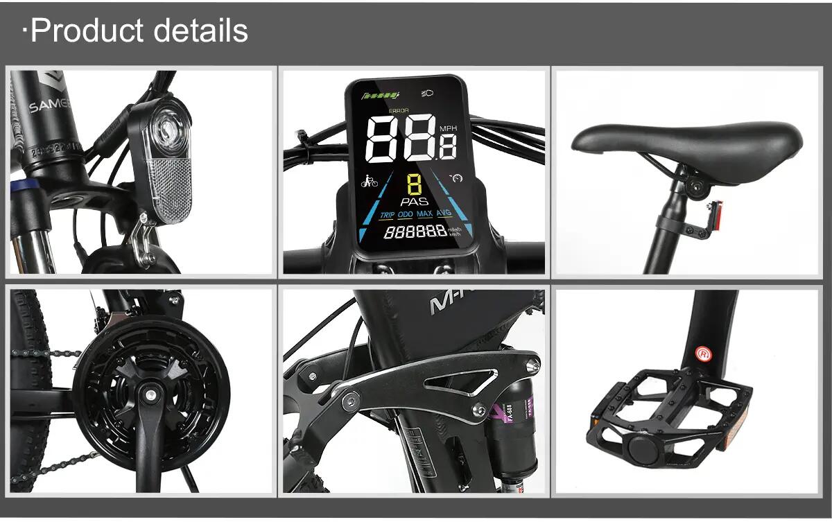 LO26-II-YD bicicletă electrică pliabilă pentru adulți, baterie 48V 14Ah, roți 26 8/15