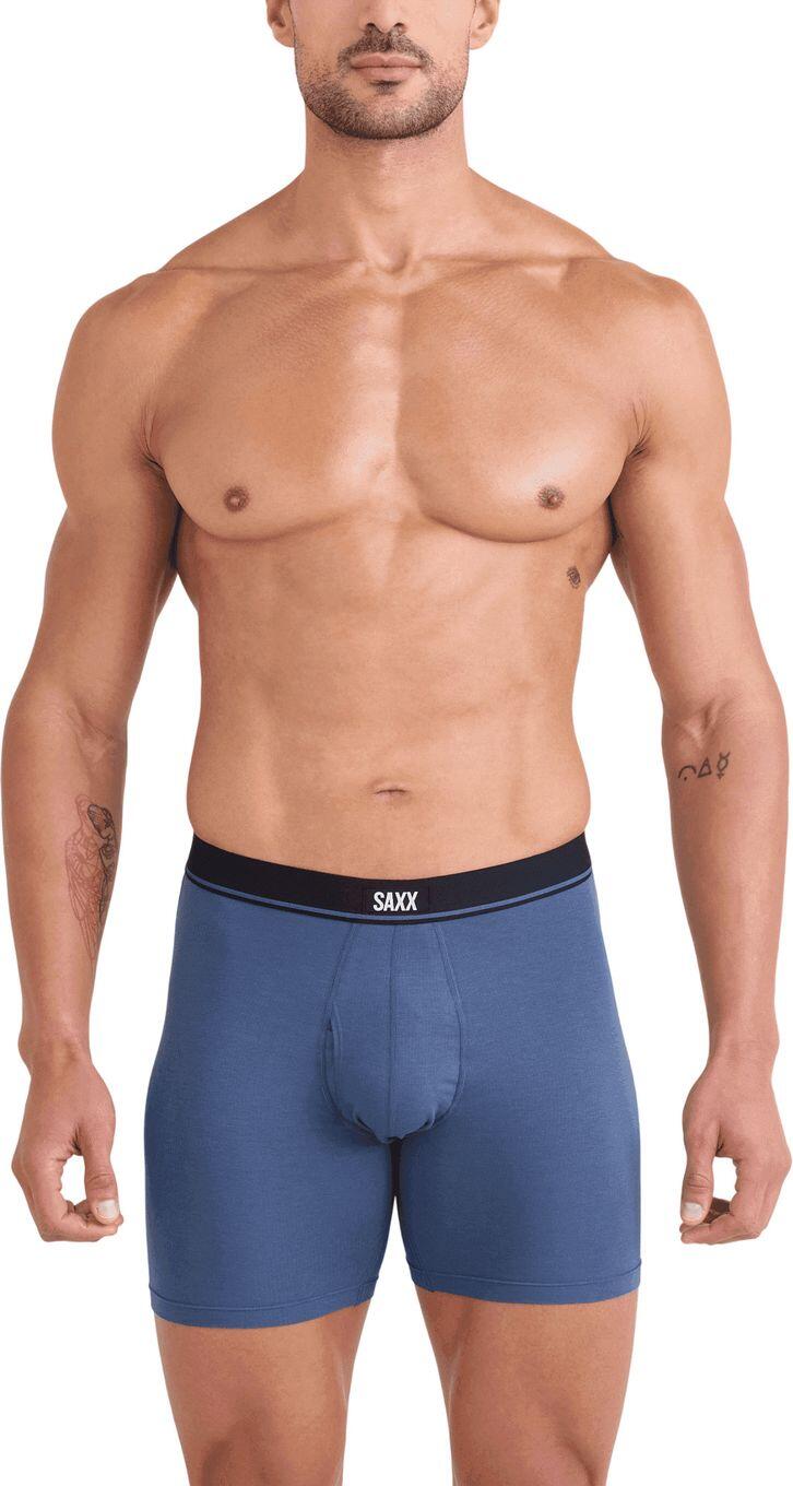 Boxer Saxx Essential Cotton Brief Fly Grigio/Blu/Marrone Uomo (Confezione da 3) 2/4